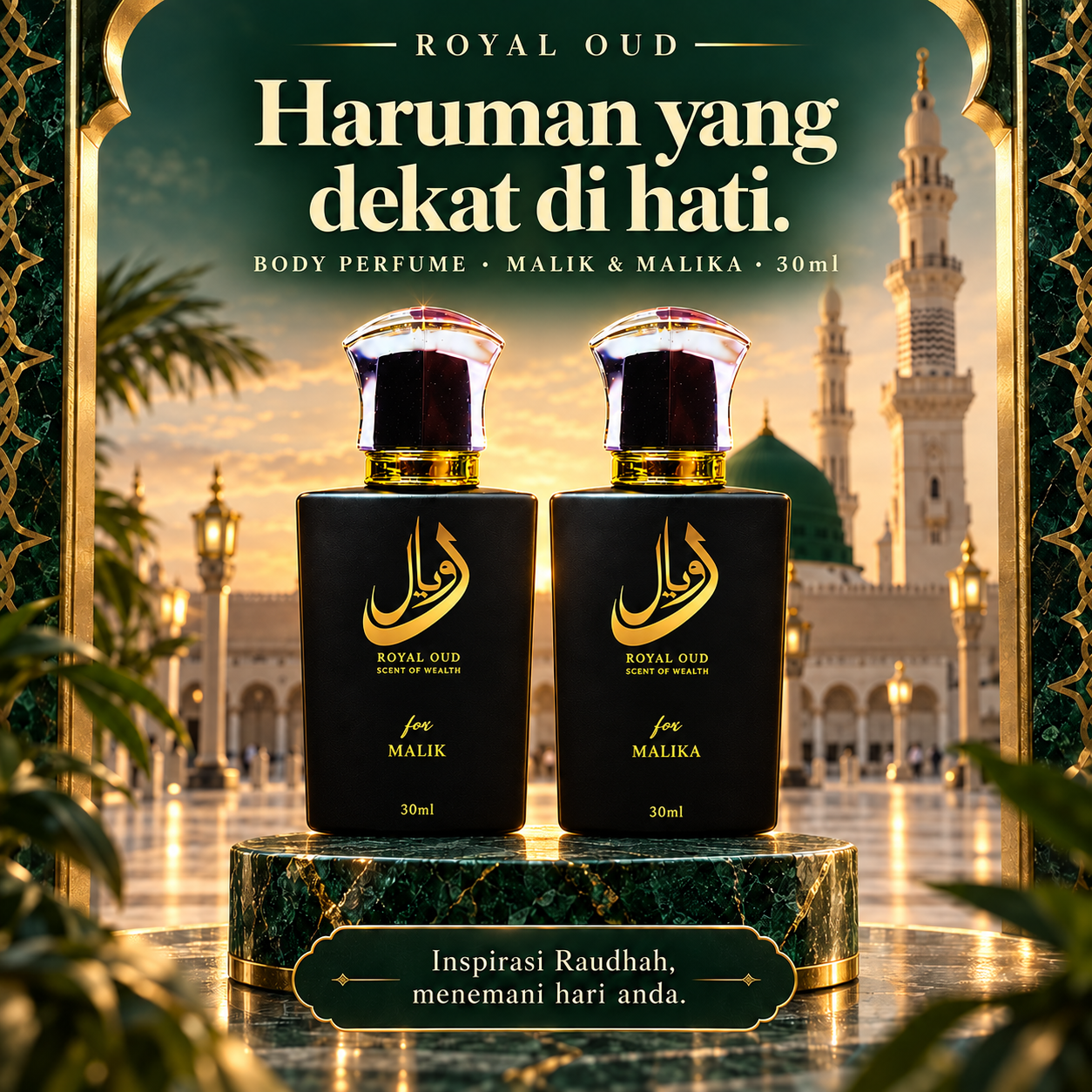 Body perfume Royal Oud Malik dan Malika
