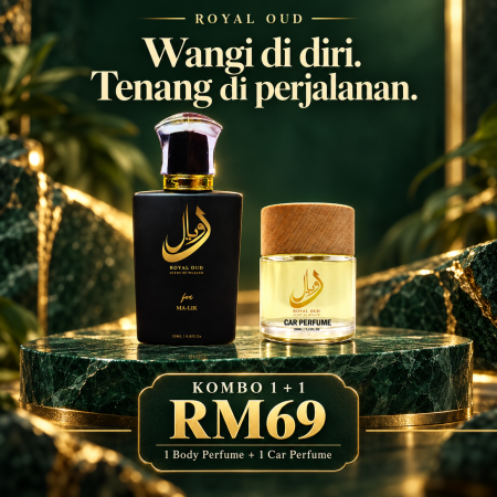 Kombo Royal Oud: 1 body perfume Malik dan 1 car perfume, RM69