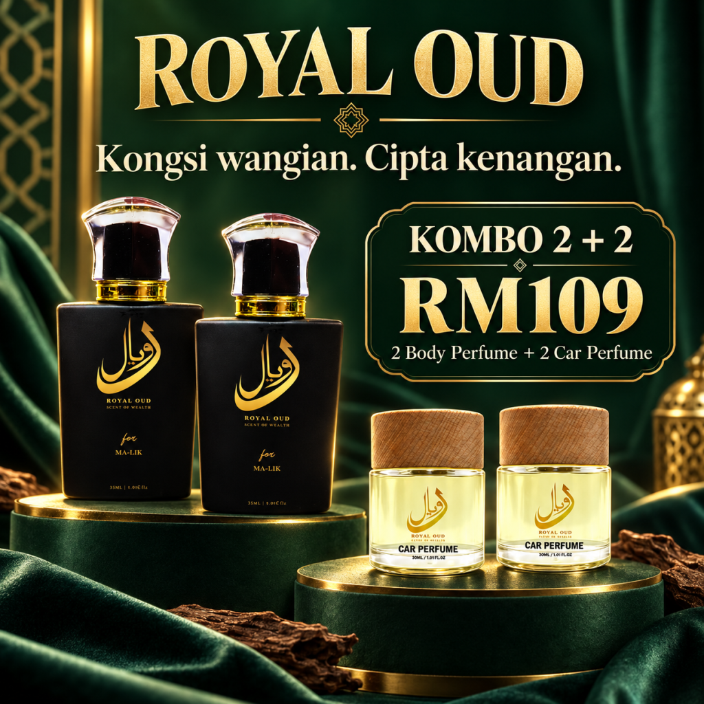 2 body perfume Malik bersama 2 car perfume Royal Oud, RM109
