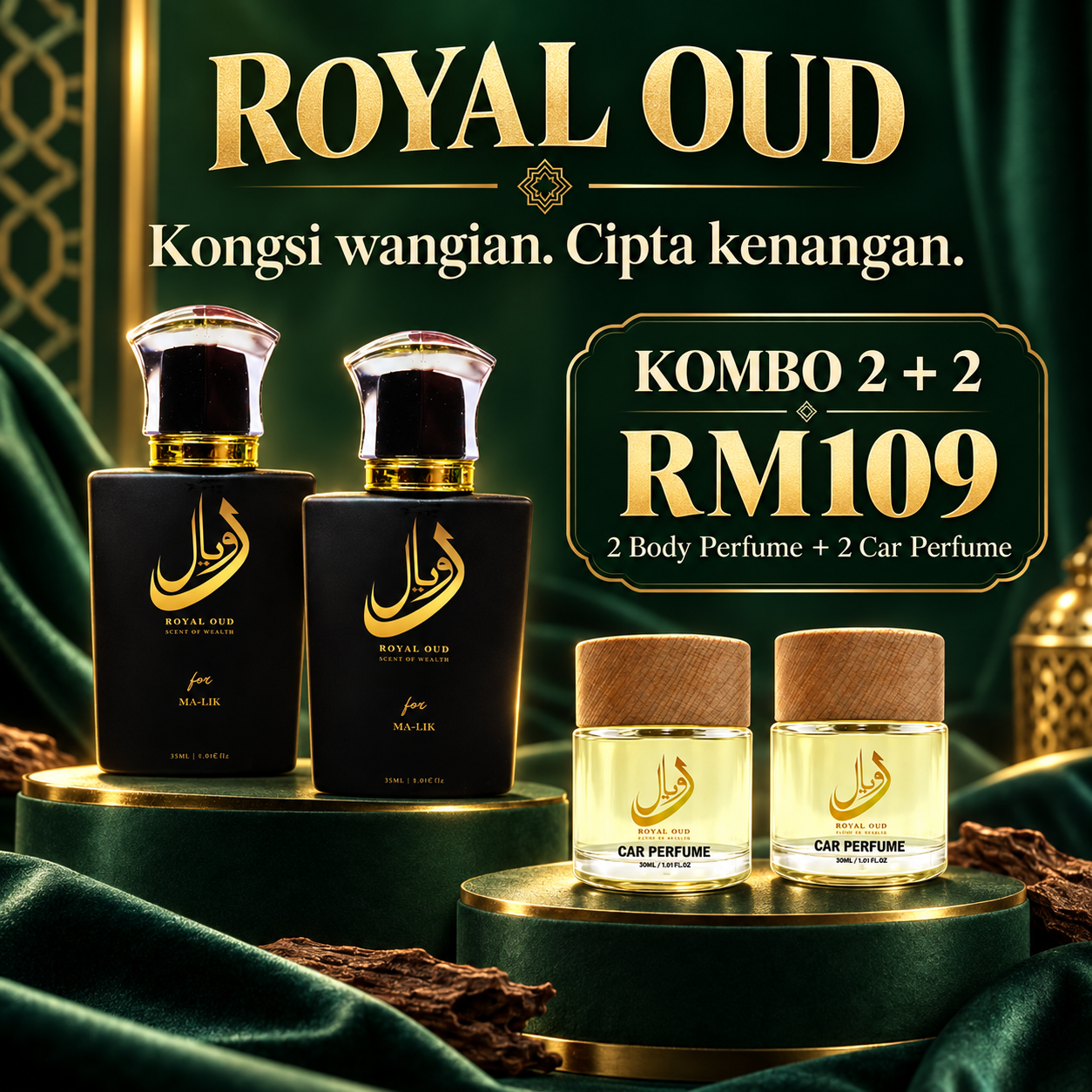 Kombo Seisi Hati: dua body perfume Malik dan dua car perfume